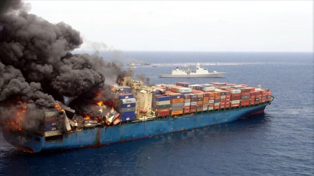 A cargo ship in distress